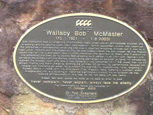 Wallaby Bob Plaque / March 2013 Wallaby Bob Plaque / March 2013