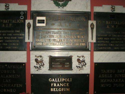 15th Battalion AIF Plaques