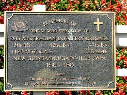 29th Australian Infantry Brigade Plaque / March 2013 29th Australian Infantry Brigade Plaque / March 2013