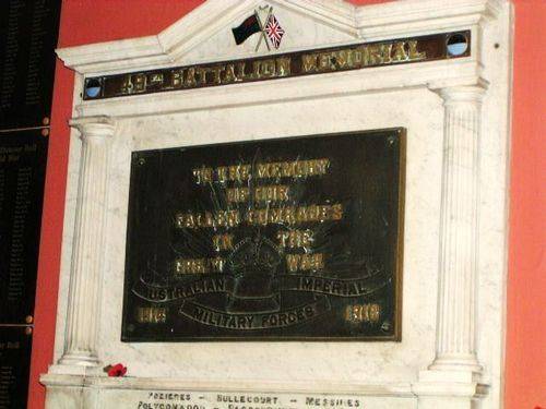 49th Battalion Memorial  Plaque Closeup