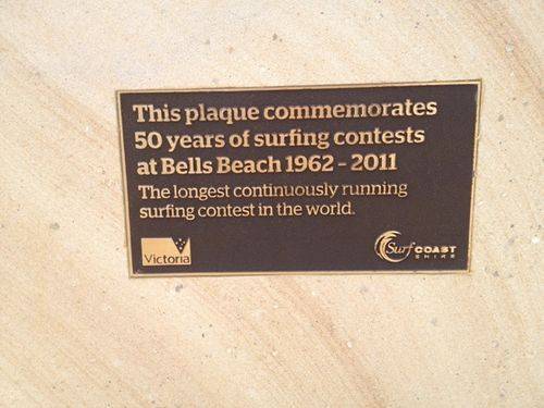 50 Years Of Surfing Contests Plaque: 19-09-2013