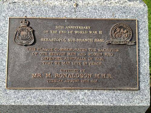 50th Anniversary WW2 Inscription : October 2013