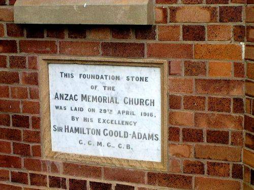 ANZAC Memorial Church Plaque ANZAC Memorial Church Plaque