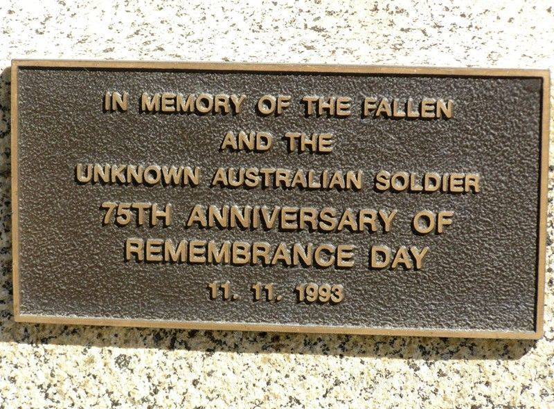 Remembrance Day Plaque : 11- September-2014 Remembrance Day Plaque : 11- September-2014