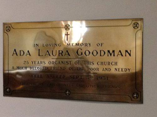 Ada Goodman Plaque : November 2013 Ada Goodman Plaque : November 2013