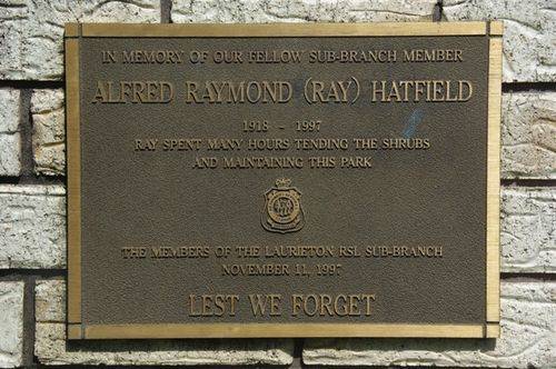 Ray Hatfield Plaque : June 2014 Ray Hatfield Plaque : June 2014