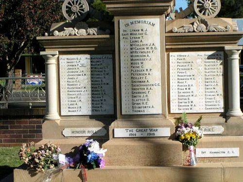 Allora WW1 Memorial Honour Roll Allora WW1 Memorial Honour Roll