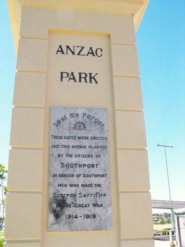 Anzac Park Memorial Gates Left Pillar Anzac Park Memorial Gates Left Pillar