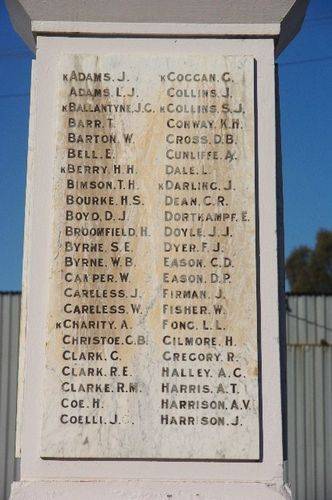 Ariah Park War Memorial Names A H Ariah Park War Memorial Names A H