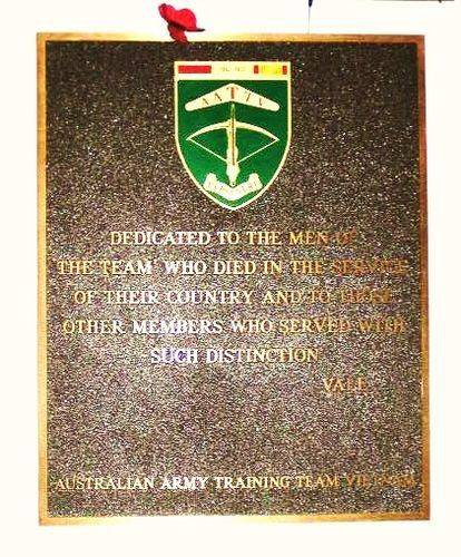 Australian Army Training Team Plaque Australian Army Training Team Plaque