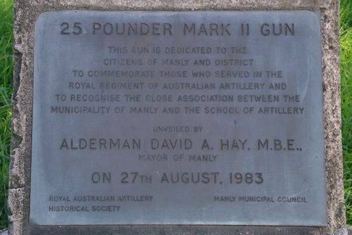 Australian Artillery Plaque Inscription : December 2013
