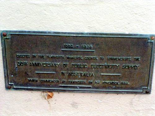 Australian Public Electricity Supply Dedication Plaque 1938