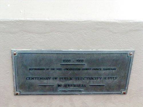 Australian Public Electricity Supply Dedication Plaque 1988