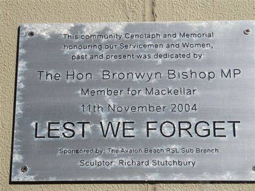 Avalon RSL Cenotaph & Memorial Garden : 20-August-2012 Avalon RSL Cenotaph & Memorial Garden : 20-August-2012