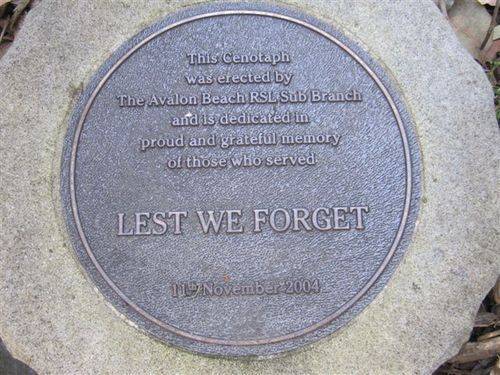 Avalon RSL Cenotaph & Memorial Garden : 20-August-2012