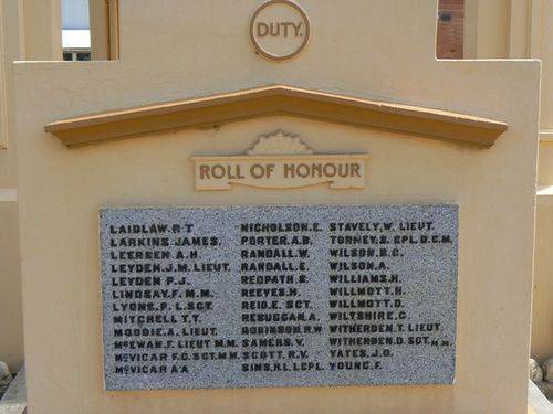 Avoca Soldiers Memorial   Right Side