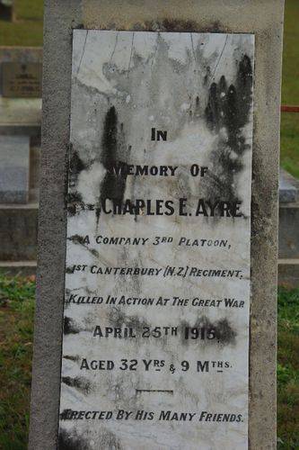 Charles Ayre Inscription : August -2014