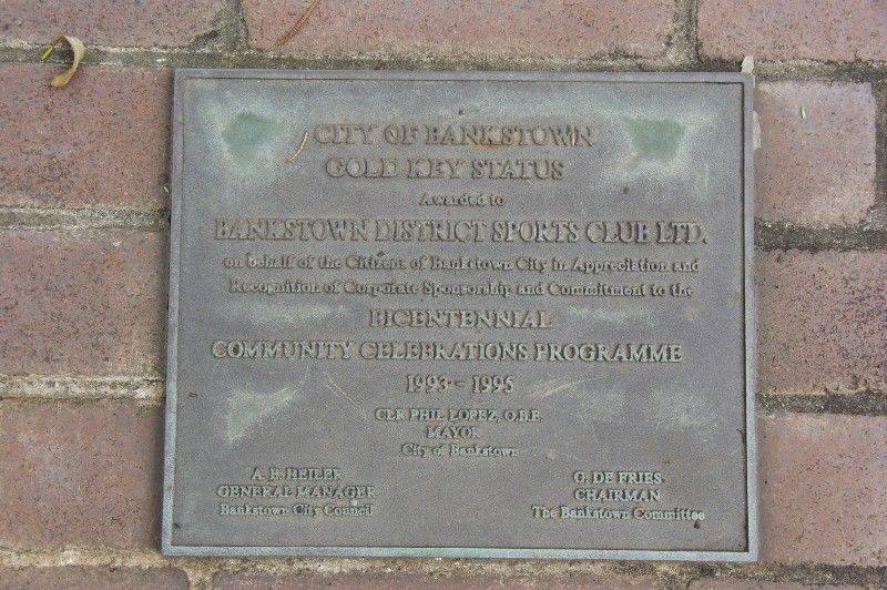 Bankstown Sports Club Plaque : 06-November-2015