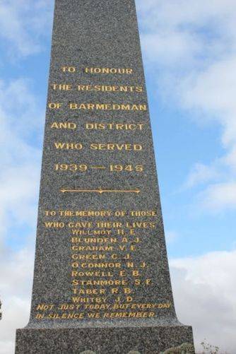 Barmedman War Memorial : 19-July-2011