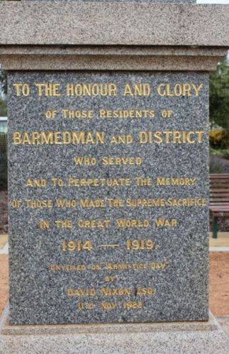 Barmedman War Memorial : 19-July-2011 Barmedman War Memorial : 19-July-2011