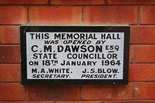 Memorial Hall Plaque : June 2014