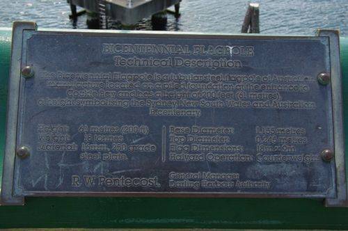 Bicentennial Flagpole Plaque Insc 2 : March 2014