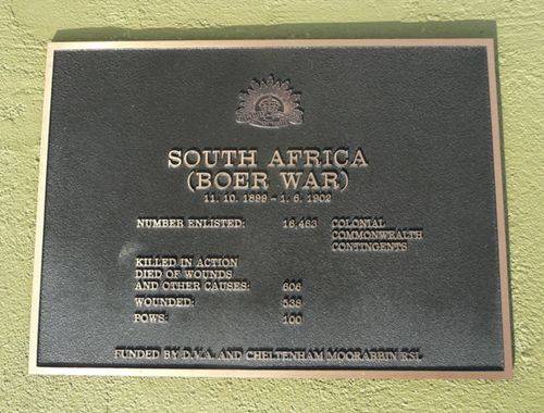 Boer War Plaque : 01-October-2012 Boer War Plaque : 01-October-2012