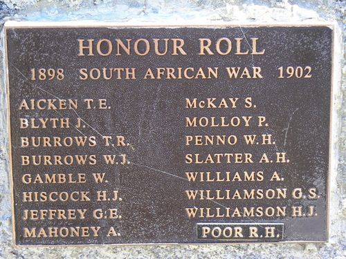 Boer War Plaque : 28-December-2010