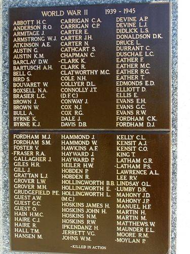 WW2 Honour Roll : 14-August-2014