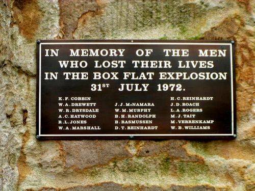 Box Flat Mining Disaster Memorial Inscription