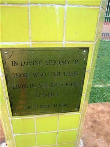 Britten Norman Air Crash Plaque : 07-03-2013