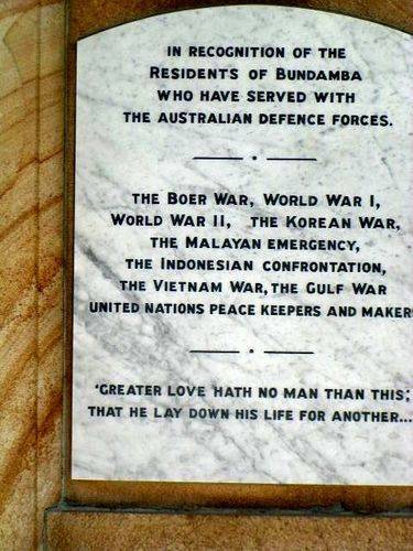 Bundamba War Memorial Other campaigns plaque Bundamba War Memorial Other campaigns plaque