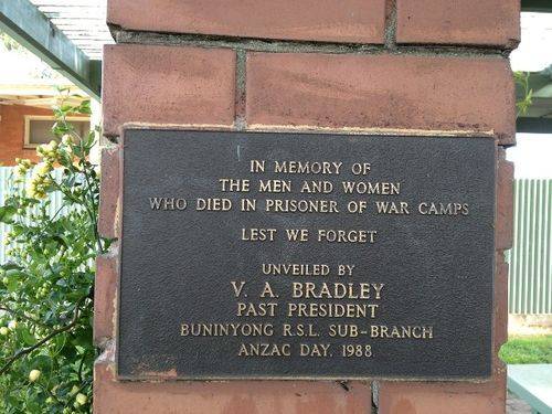 Buninyong POW Inscription Plaque : 