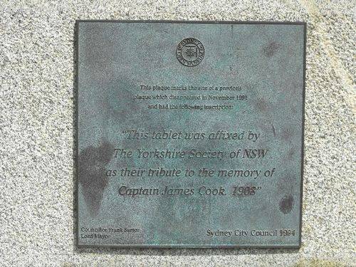 Captain James Cook Tribute Inscription