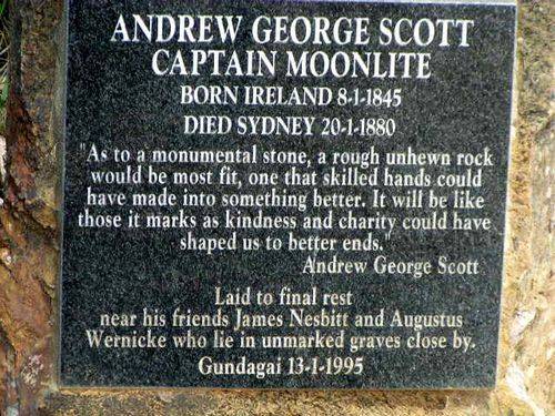 Captain Moonlites Grave Inscription
