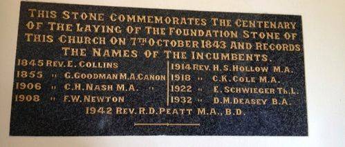 Christ Church Centenary Plaque : November 2013