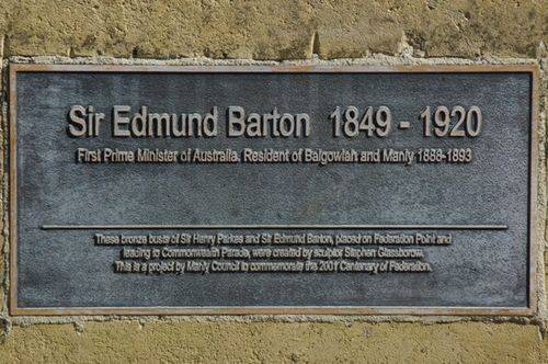 Sir Edmund Barton Plaque : December 2013 Sir Edmund Barton Plaque : December 2013