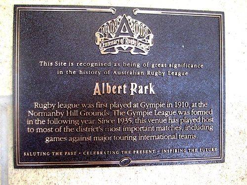 Centenary of Rugby League Plaque : 08-08-2013