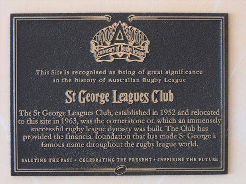 Centenary of Rugby League Plaque Centenary of Rugby League Plaque