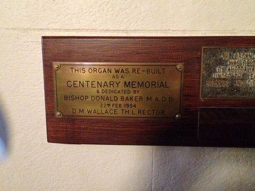 Christ Church Organ Plaque : August-2014 Christ Church Organ Plaque : August-2014