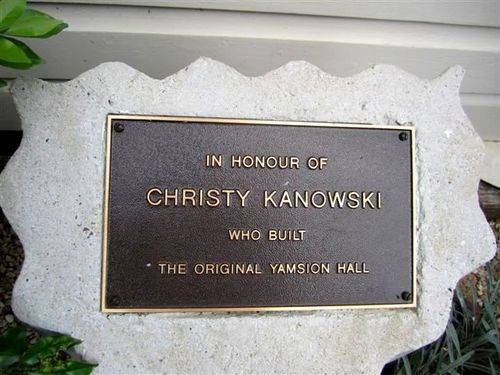 Christy Kanowski Plaque : 23-04-2011