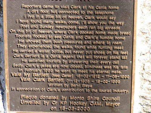 Clark Bartlett Memorial    Plaque