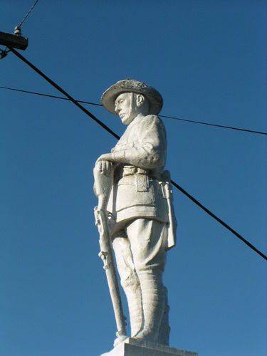 Closeup Sarina Soldiers Monument 