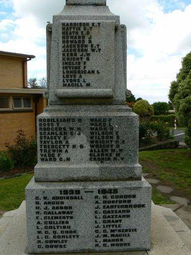 Cobden War Memorial Right Side Cobden War Memorial Right Side