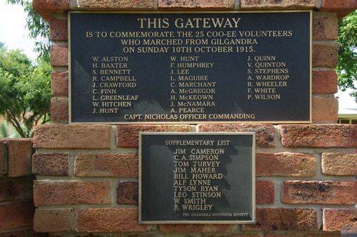 Coo-ee Gateway Inscription : July 2014 Coo-ee Gateway Inscription : July 2014