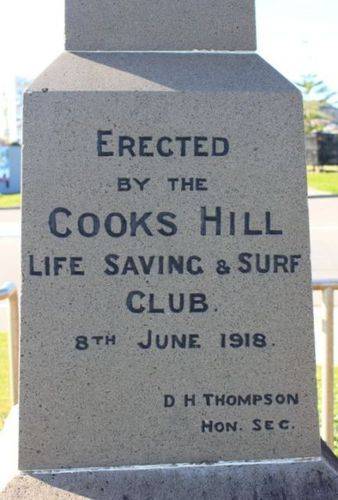 Cooks Hill Life Saving & Surf Club War Memorial : 10-July-2011 Cooks Hill Life Saving & Surf Club War Memorial : 10-July-2011