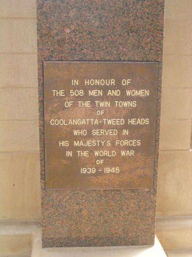 Coolangatta-Tweed War Mem Insc / March 2013 Coolangatta-Tweed War Mem Insc / March 2013