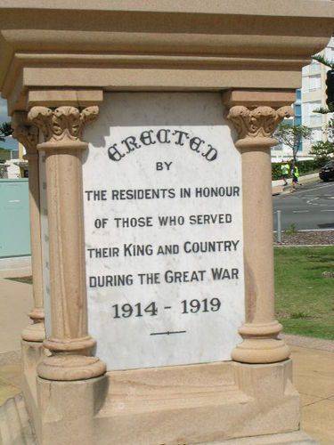 Coolangatta WW1 Inscription