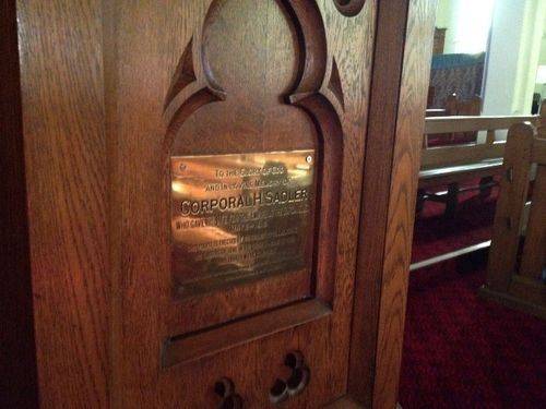 Sadler Plaque : December 2013