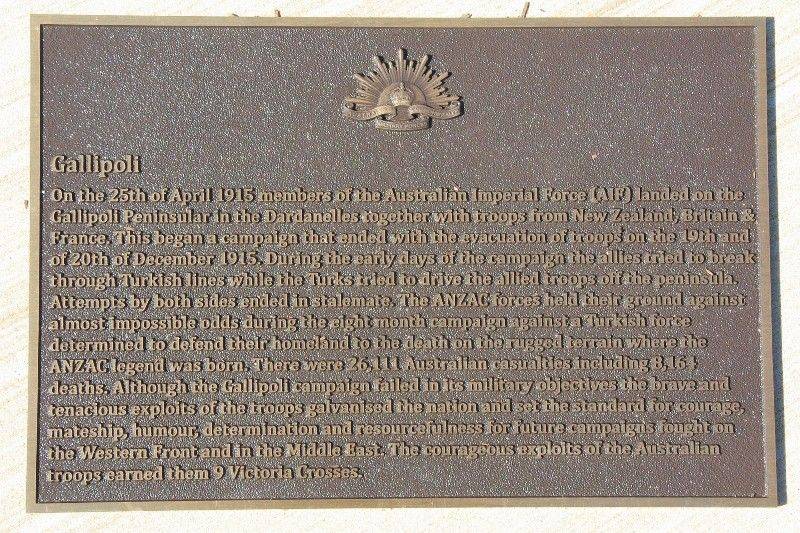Gallipoli Plaque: 15-July-2015